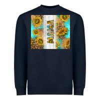 Navy western mother's day mama with turquoise and sunflowers and leopard tu Heavyweight Sweatshirt - TumblerDesignByShophia