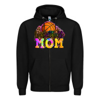 Black basketball mom Zipper Hoodie - OliviaCreatesArt