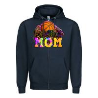 Navy basketball mom Zipper Hoodie - OliviaCreatesArt