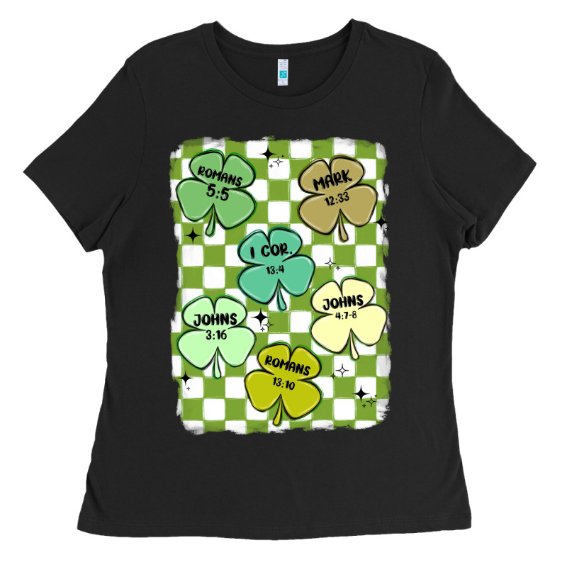Shamrock Religious Ladies Tee by MaliasSmallBusiness | Teevron