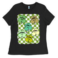 Black shamrock religious Ladies Tee - MaliasSmallBusiness