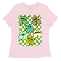 Bubblegum Pink shamrock religious Ladies Tee - MaliasSmallBusiness