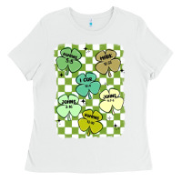 White shamrock religious Ladies Tee - MaliasSmallBusiness