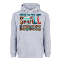Heather Grey Minding My Own Small Business Heavyweight Hoodie - BundleAndBundleShop