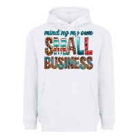 White Minding My Own Small Business Heavyweight Hoodie - BundleAndBundleShop