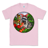 Bubblegum Pink Christmas Raccoon Classic Tee - LillyAllenDesigns