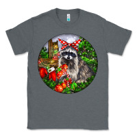Charcoal Heather Christmas Raccoon Classic Tee - LillyAllenDesigns