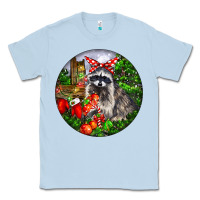 Dusty Blue Christmas Raccoon Classic Tee - LillyAllenDesigns