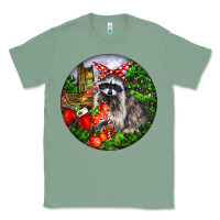 Sage Christmas Raccoon Classic Tee - LillyAllenDesigns