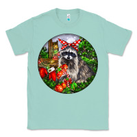 Seafoam Christmas Raccoon Classic Tee - LillyAllenDesigns