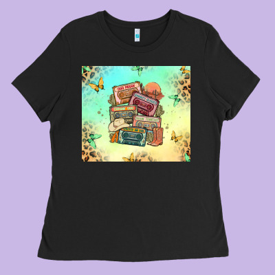 Country Cassette Tapes Ladies Tee Designed By Maliassmallbusiness