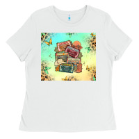White country cassette tapes Ladies Tee - MaliasSmallBusiness