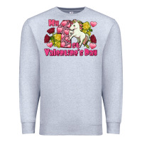 Heather Grey My first valentine's day unicorn Premium Sweatshirt - FaDigitalArtStudio