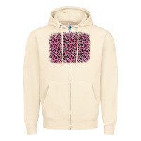 Sandshell pink glitter leopard with heart background Zipper Hoodie - OliviaCreatesArt