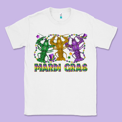 Mardi Gras Crawfish Classic Tee Designed By Lillyallendesigns