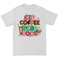 Dove Grey sip coffee read book Premium Tee - MaliasSmallBusiness