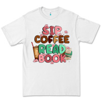 White sip coffee read book Premium Tee - MaliasSmallBusiness
