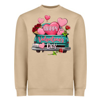 Mushroom Happy Valentine's day turquoise truck Heavyweight Sweatshirt - HowdyJamesFarm