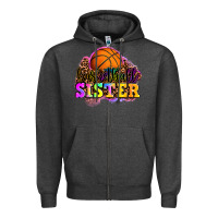 Charcoal Heather basketball sister Zipper Hoodie - OliviaCreatesArt