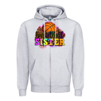 Heather Grey basketball sister Zipper Hoodie - OliviaCreatesArt