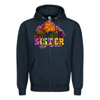 Navy basketball sister Zipper Hoodie - OliviaCreatesArt