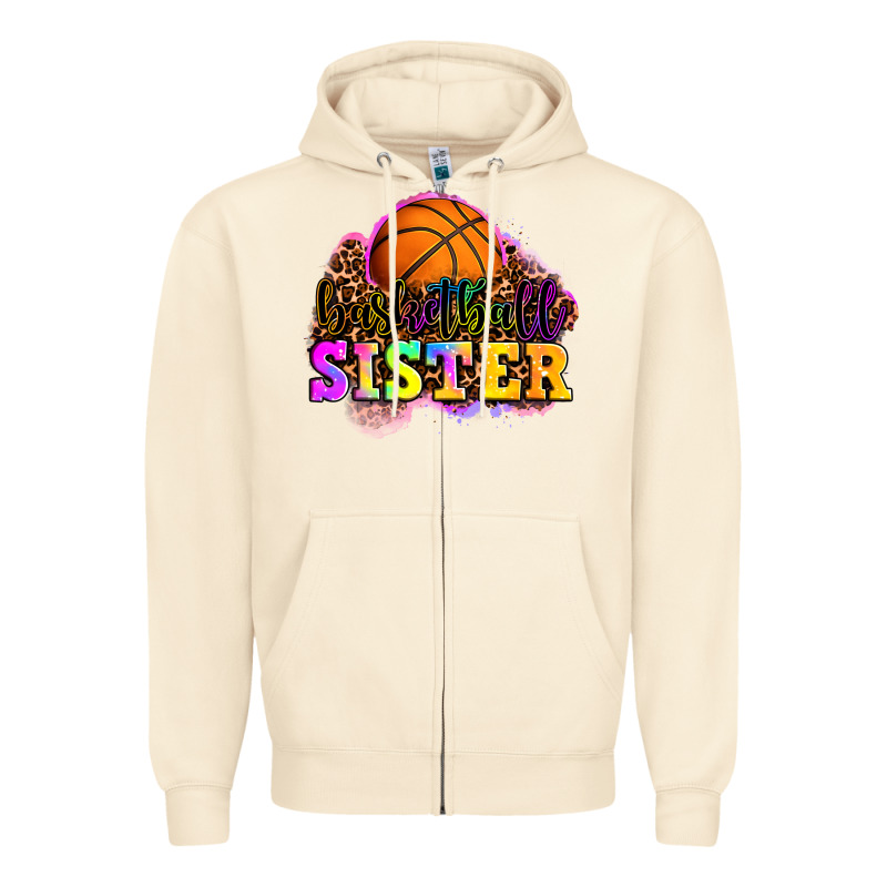 Basketball Sister Zipper Hoodie by OliviaCreatesArt | Teevron