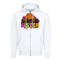 White basketball sister Zipper Hoodie - OliviaCreatesArt