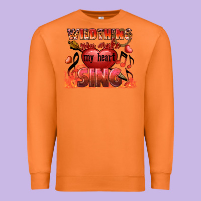 Valentine's Day Wild Thing You Make My Heart Sing Premium Sweatshirt Designed By Fadigitalartstudio