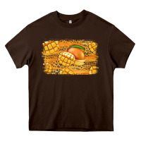Chocolate Brown Mango Background Heavy Core Tee - Jasminsmagicworld