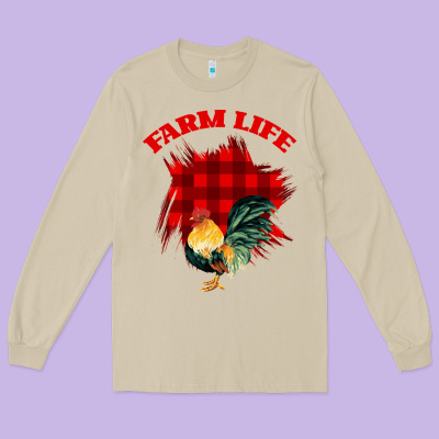 Farm Life Long Sleeve Tee Designed By Bettercallsaul