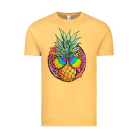 Vintage Mustard pineapple and glasses Vintage Tee - JahusDesignShop