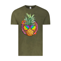Vintage Olive pineapple and glasses Vintage Tee - JahusDesignShop