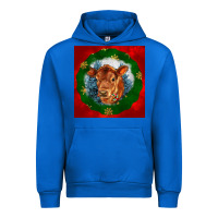 Cobalt christmas red angus calf head Urban Hoodie - LillyAllenDesigns