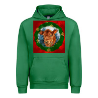 Emerald christmas red angus calf head Urban Hoodie - LillyAllenDesigns