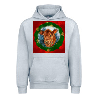Heather Grey christmas red angus calf head Urban Hoodie - LillyAllenDesigns