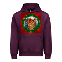 Mauve Wine christmas red angus calf head Urban Hoodie - LillyAllenDesigns