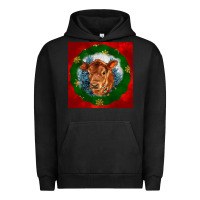 Pigment Black christmas red angus calf head Urban Hoodie - LillyAllenDesigns