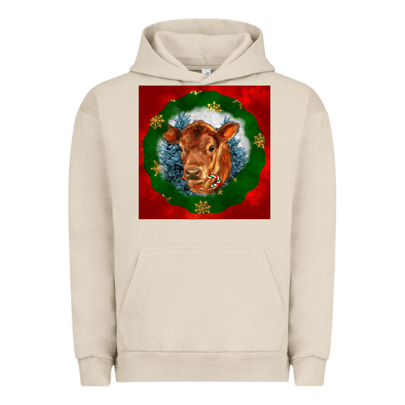 Christmas Red Angus Calf Head Urban Hoodie by LillyAllenDesigns | Teevron