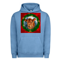Pigment Pebble Blue christmas red angus calf head Urban Hoodie - LillyAllenDesigns