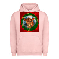 Pigment Salmon christmas red angus calf head Urban Hoodie - LillyAllenDesigns