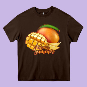 Mango Tropical Summer Heavy Core Tee Designed By Jasminsmagicworld