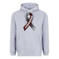 Heather Grey Gray Ribbon American Football Heavyweight Hoodie - BundleAndBundleShop