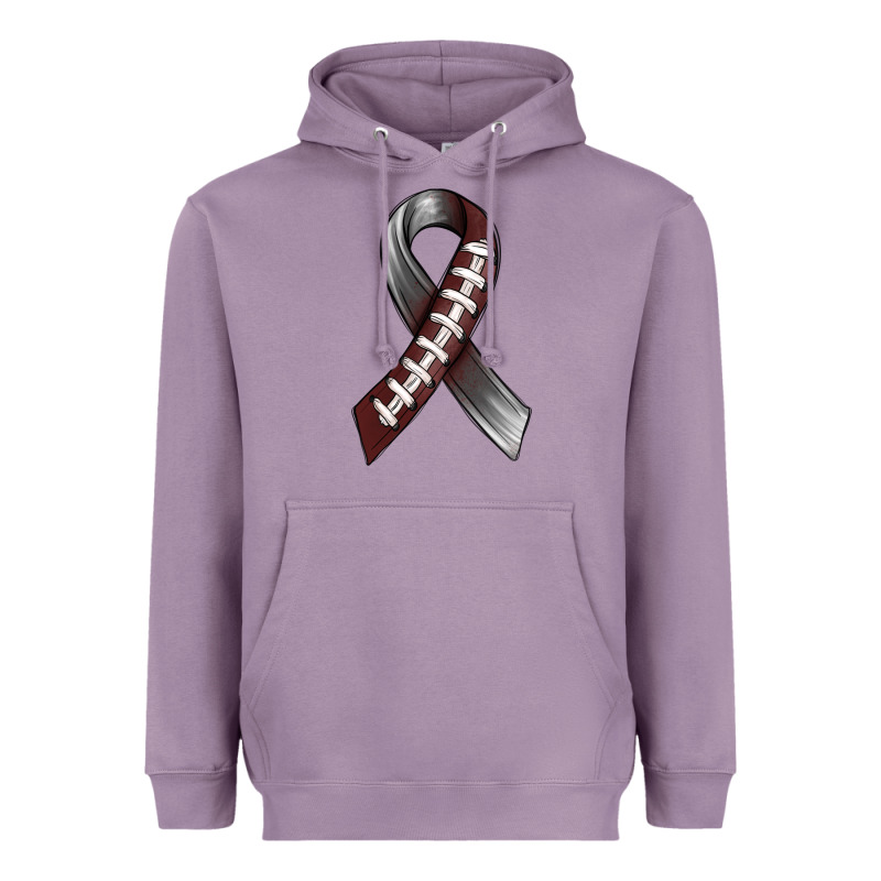 Gray Ribbon American Football Heavyweight Hoodie by BundleAndBundleShop | Teevron