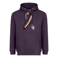 Plum Gray Ribbon American Football Heavyweight Hoodie - BundleAndBundleShop