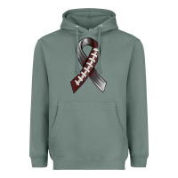 Sage Gray Ribbon American Football Heavyweight Hoodie - BundleAndBundleShop