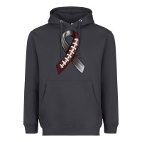 Smoke Gray Ribbon American Football Heavyweight Hoodie - BundleAndBundleShop
