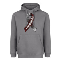 Storm Gray Ribbon American Football Heavyweight Hoodie - BundleAndBundleShop
