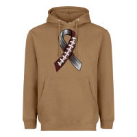 Toasted Coconut Gray Ribbon American Football Heavyweight Hoodie - BundleAndBundleShop