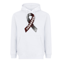 White Gray Ribbon American Football Heavyweight Hoodie - BundleAndBundleShop