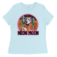 Baby Blue neon moon Ladies Tee - MaliasSmallBusiness